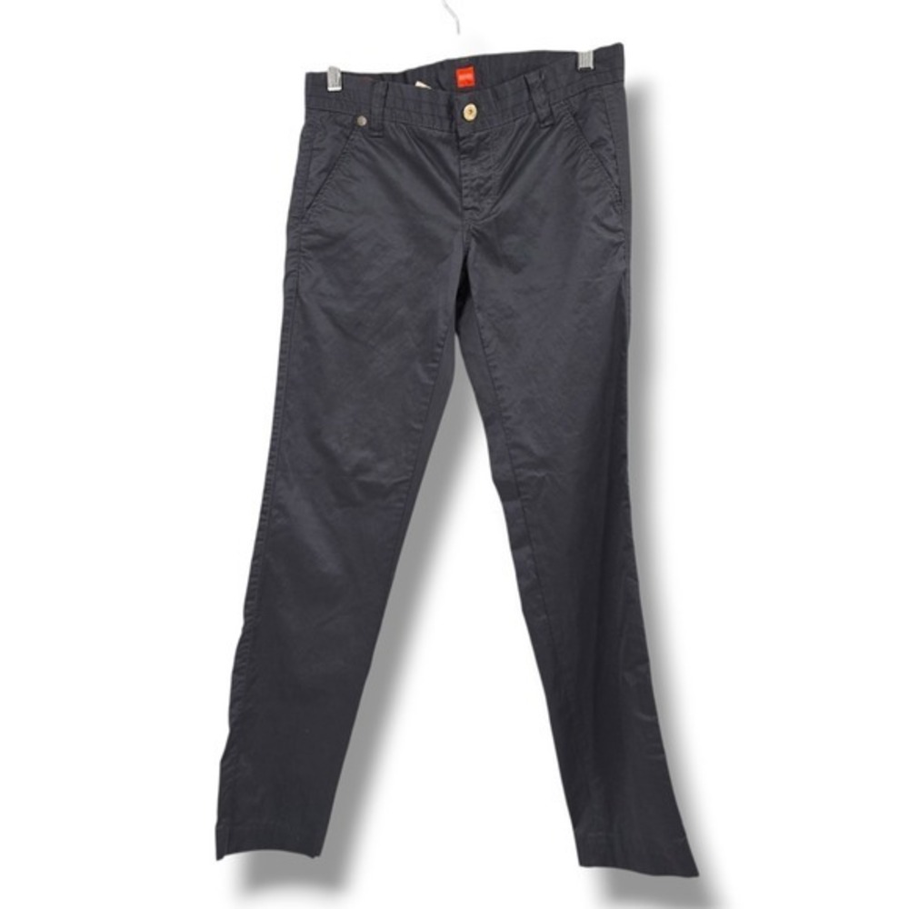 BOSS Hugo Boss Women's Gray Chinos Casual Pants Shiny‎ Low Rise Size 28/34